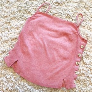 Meadow Rue by Anthropologie Red Button Tank Top
